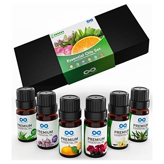 Everlasting Comfort Pure Essential Oils Set - Natural Aromatherapy Essential Oils for Diffuser, Humidifier, Home, Skin - Lavender, Geranium, Vanilla, Eucalyptus, Tea Tree, Sweet Orange Fragrance Kit