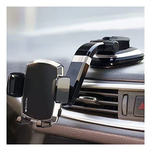 BESTRIX Phone Holder for Car, SmartClamp Car Phone Mount | Dashboard Cell Phone Car Phone Holder Compatible with iPhone 13 12 11 Pro, Xr, Xs, XS MAX,XR,X, Galaxy S20 Note 20 Ultra & All Smartphones