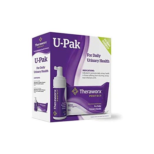 Theraworx Protect U-Pak 60-Ct Wipes Plus Hygiene Foam 3.4 oz for Urinary Health (1 Pack)
