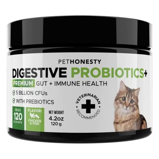PetHonesty Digestive Probiotics Max Strength for Cats Supplement - Bowel Support, Probiotic for Cats, Helps Relieve Cat Diarrhea & Constipation, Supports Digestion, Allergy, Immunity & Overall Health