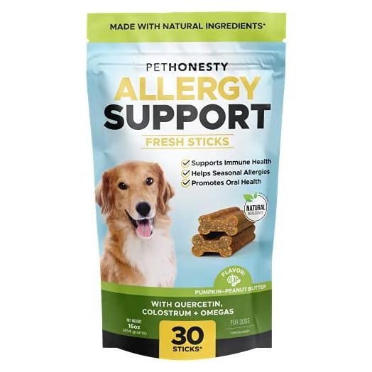 PetHonesty Allergy Support Fresh Sticks - Dental Sticks for Dogs - Natural Dental Dog Chews - Immune Health + Allergy Support for Dogs - Freshen Dog Breath, Reduce Plaque + Tartar - 30 Sticks