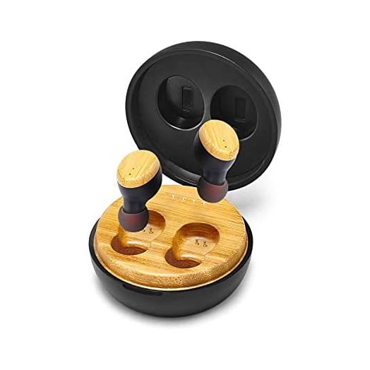 Symphonized SNRGY True Wireless Earbuds – in Ear Bluetooth Headphones with Microphone - Stereo Quality Sound Earphones 25 Hours Playtime - Comfortable Wood Cordless Ear Buds with Charging Case