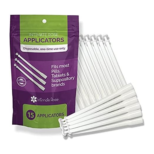 15 Count Vaginal Suppository Applicator - Fits Most Boric Acid Suppositories & Vaginal Suppository - Individually Wrapped Suppository Applicators from Intimate Rose