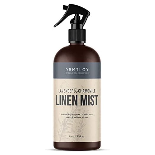 DRMTLGY Natural Lavender Linen and Room Spray. Pure Lavender Essential Oil and Chamomile Pillow Spray, Linen Mist, and Fabric Spray. Aromatherapy Spray