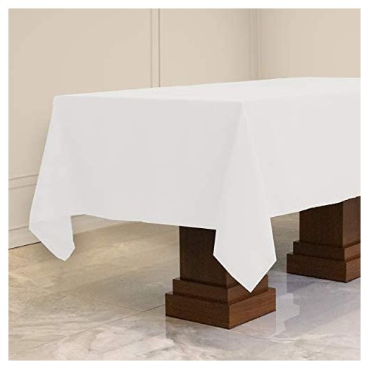 Kadut Rectangle Tablecloth (60 x 102 Inch) White Rectangular Table Cloth for 6 Foot Table | Heavy Duty Fabric | Stain Proof Table Cloth for Parties, Weddings, Kitchen, Wrinkle-Resistant Table Cover