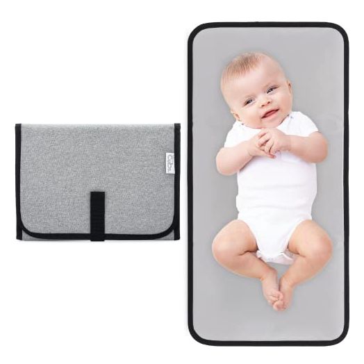 Baby Changing Pad, Portable Diaper Changing Pads for Newborn Girl & boy – Waterproof Travel Changing Station- Gift by Comfy Cubs (Grey, Compact)