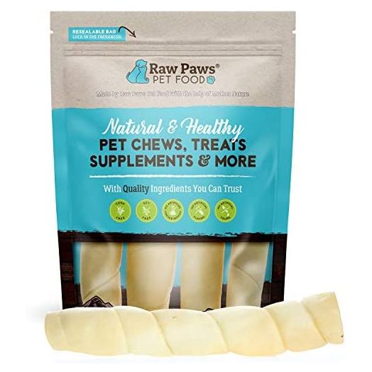 Raw Paws 10-inch Retriever Beef Cheek Rolls for Dogs, 4-ct - Packed in USA - Safe Rawhide Alternative Dog Chews - Free-Range Cow Cheek Rolls for Dogs - Retriever Rolls for Large Dogs
