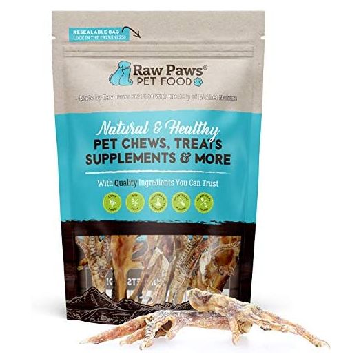 Raw Paws Chicken Feet for Dogs Made in USA, 10-ct - All-Natural Dried Chicken Feet Dog Treats - Single Ingredient - Safe Rawhide Alternative - Smoked Chicken Feet For Dogs for Small Dogs to Large Dogs