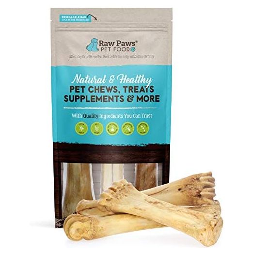Raw Paws 8-11-inch Cow Shin Bones for Large Dogs - Made in USA - Free-Range, Grass-Fed, Naturally Smoked Bones for Dogs - Dog Chew Bones for Aggressive Chewers - Beef Dog Bones for Large Dogs