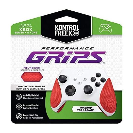 KontrolFreek Performance Grips for Xbox One and Xbox Series X Controller (Inferno Red)