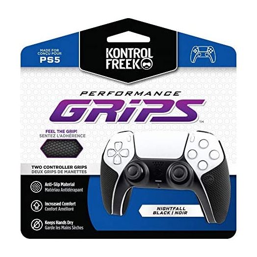 KontrolFreek Performance Grips for Playstation 5 (PS5) Controller (Nightfall Black)