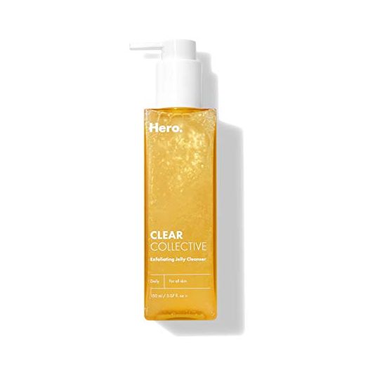 Clear Collective Exfoliating Jelly Cleanser from Hero Cosmetics - Gentle Daily Jelly-to-Foam Facial Cleanser, Eliminates Excess Oil and Removes Dead Skin, Fragrance and Paraben Free (5.07 fl oz)