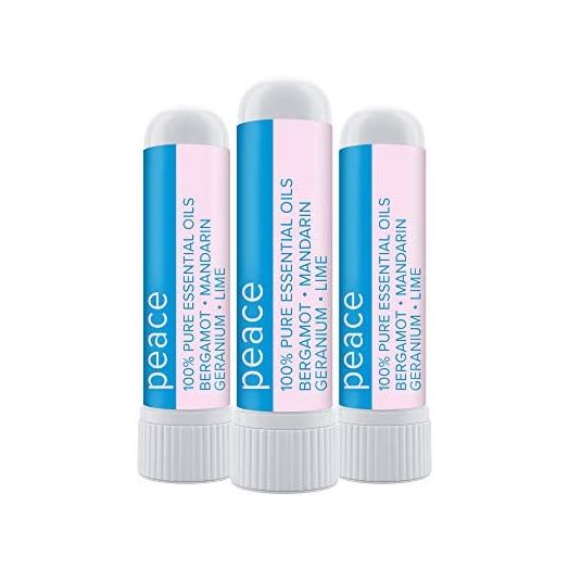 MOXE Peace Nasal Inhaler, Calming Essential Oil Blend, Tension Relief, Helps Relaxation and Meditation, Soothing Fragrance, Bergamot, Mandarin, Geranium, Lime, Made in USA (3 Pack)