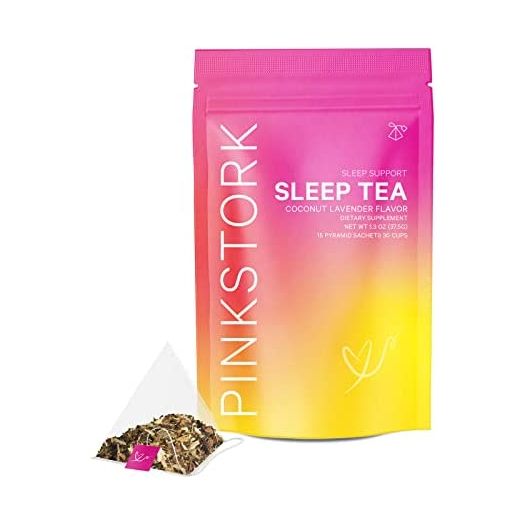 Pink Stork Sleep Tea: Coconut Lavender, Oat Straw Sleep Tea, 100% Organic, Supports Falling and Staying Asleep, Women-Owned, 30 Cups