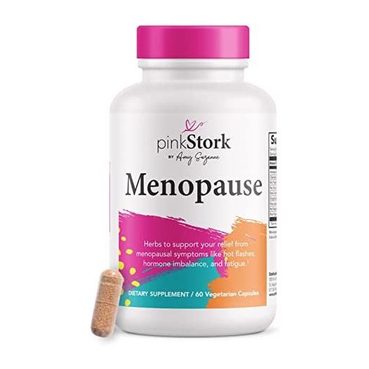 Pink Stork Menopause Supplement: Menopause Relief, Ashwagandha to Support Estrogen Levels, Black Cohosh for Hot Flashes+ Hormonal Balance for Women, Women-Owned, 60 Capsules