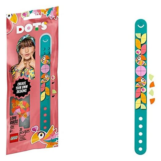 LEGO DOTS Love Birds Bracelet 41912 DIY Craft Bracelet Making Kit, A Fun Craft kit for Kids who Like Making Creative Jewelry, Perfect for a Holiday or Birthday Gift Toy (33 Pieces)
