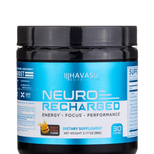 Havasu Nutrition NeuroRecharged Powder, Fruit Punch Flavor - 3.17 oz (90 Grams)