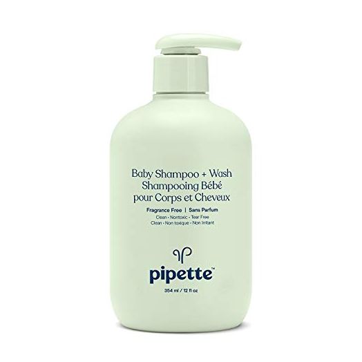 Pipette Baby Shampoo and Body Wash - Fragrance Free, Tear-Free Bath Time, Hypoallergenic, Moisturizing Plant-Derived Squalane, New Formula, 11.8 fl oz