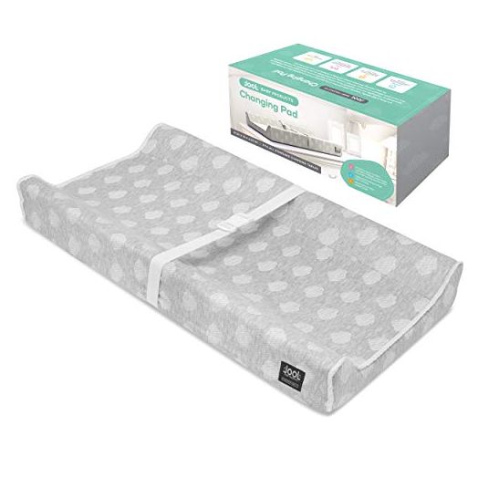 Contoured Changing Pad - Waterproof & Non-Slip, Includes a Cozy, Breathable, & Washable Matress Cover - Jool Baby
