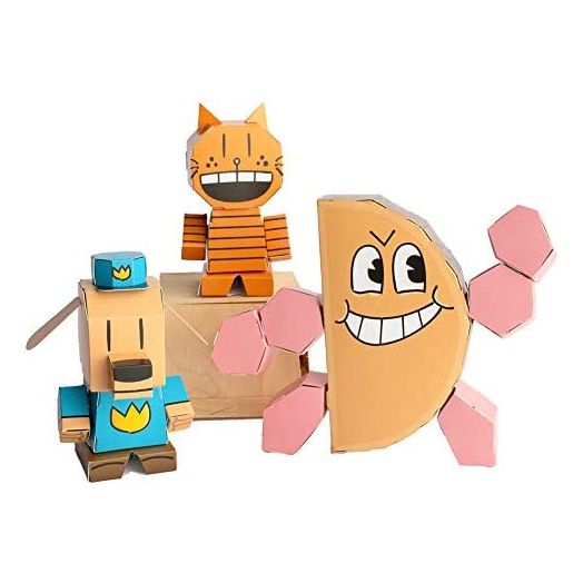 Pop It, Fold It, Build It, Play It - Create a Fun Durable Paperboard Action Figure - Dog Man Series Includes Dog Man, Petey, Philly - Puzzle + Origami = STEM Craft - from Cubles (3 Pack)