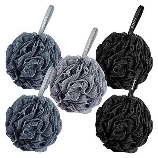 Metene Bath Shower Loofah Sponge, 5 Pack Body Wash Scrubber Exfoliator Loofa Pouf for Use in Shower, 60g Essential Skin Care Men Women Bathing Accessories