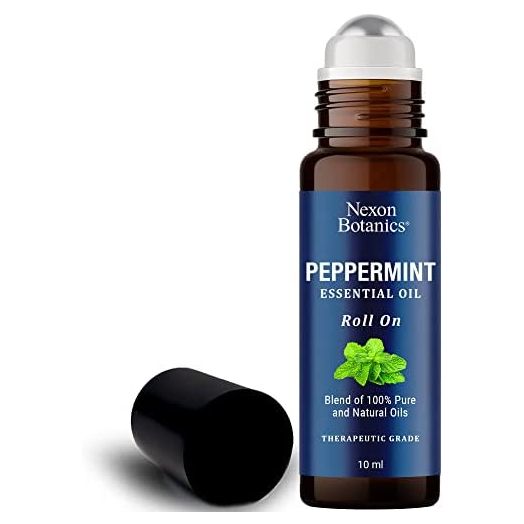 Peppermint Essential Oil Roll-On - Peppermint Oil Roll-On with Fresh & Minty Fragrance - Roll On Essential Oils for Aromatherapy & Headache - Pure, Natural, Prediluted - Nexon Botanics -10ml
