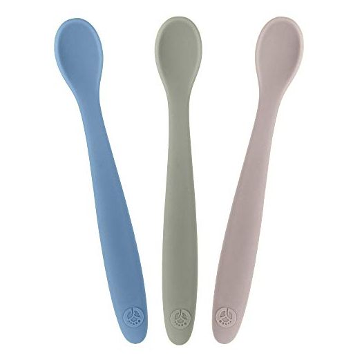 WeeSprout Silicone Baby Spoons - First Stage Feeding Spoons for Infants, Soft-Tip Easy on Gums, Bendable Design Encourages Self-feeding, Ultra-durable & Unbreakable, Dishwasher & Boil-proof, Set of 3