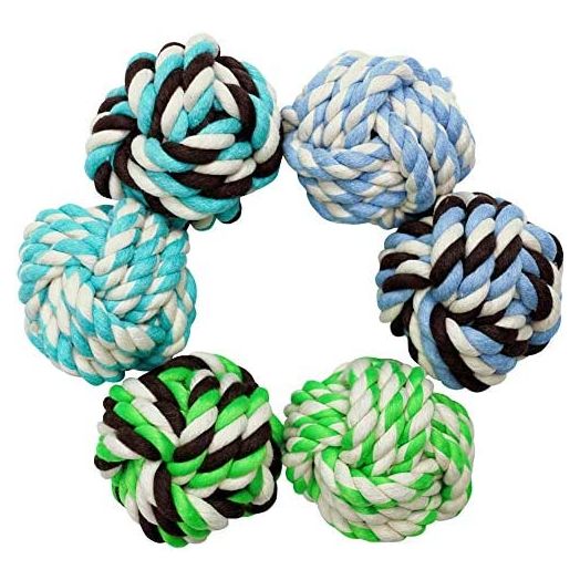 Otterly Pets Puppy Toys Small Rope Balls for Dogs Teething Chew Cotton Toy Ball for Puppies and Dog (6-Pack)