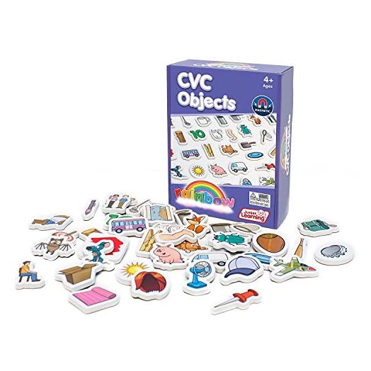 Junior Learning Rainbow CVC Objects Magnetic Foam Set, 40 Pieces, Ages 4-5, Phonics, Pre K-K