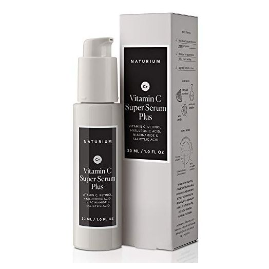 Naturium Vitamin C Super Serum Plus Retinol, Hyaluronic Acid, Niacinamide & Salicylic Acid, Smoothing & Brightening Facial Care, 1.0 oz
