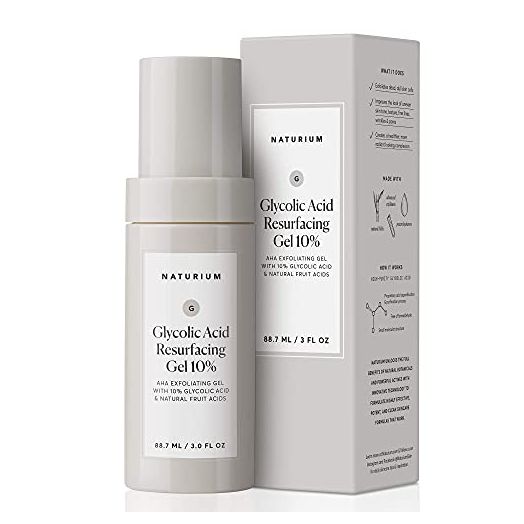 Naturium Glycolic Acid Resurfacing Gel 10%, AHA Exfoliating Gel with Natural Fruit Acids, 3.3 oz