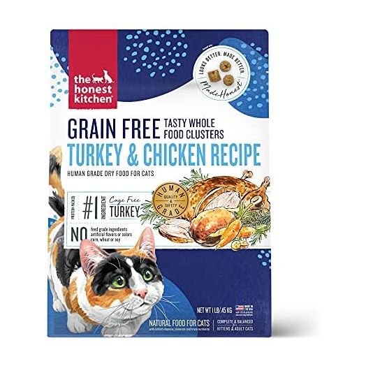 The Honest Kitchen Whole Food Clusters Human Grade Grain Free Dry Cat Food - Chicken, Fish, Turkey