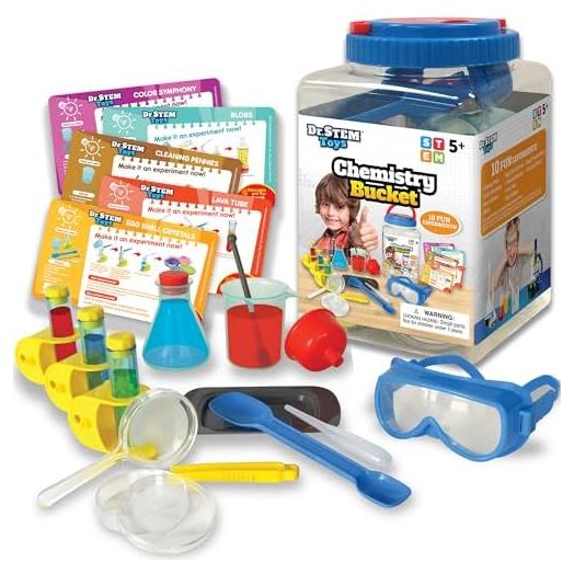 Dr. STEM Toys - Kids First Chemistry Set Science Kit | 29 Lab Elements Includes 10 Easy Experiments | Safe and Non-Toxic Ideas for Kids | Stem Experiments, Learning & Educational Toys