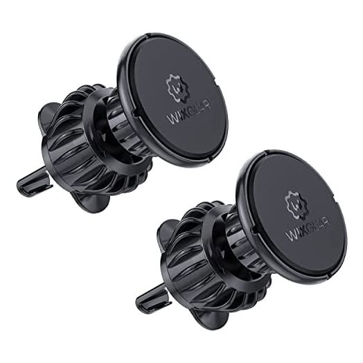 WixGear [2 Pack] Universal Air Vent Magnetic Phone Holder for Car, Phone Mount for Car for Cell Phones and Mini Tablets (New Upgraded Vent Locks)