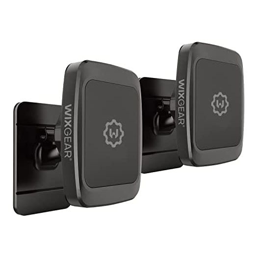 WixGear (2 Pack) Universal Stick On Dashboard Magnetic Phone Car Mount, for Cell Phones and Mini Tablets with Fast Swift-snap Technology, (Newer Bigger Model)