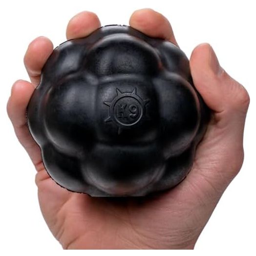 Monster K9 Ultra Durable Treat Dog Ball - Medium & Large Breed - Dog Toy for Super Aggressive Power Chewers - Tough & Strong, Extreme Heavy Duty Natural Rubber - Fetch & Chew, Stuffable - Made in USA