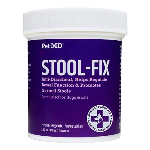 Pet MD Stool-Fix - Powdered Clay Anti Diarrhea for Dogs & Cats - Anti Diarrheal Treatment for Upset Stomach Relief, Promotes Normal Stool - 100g