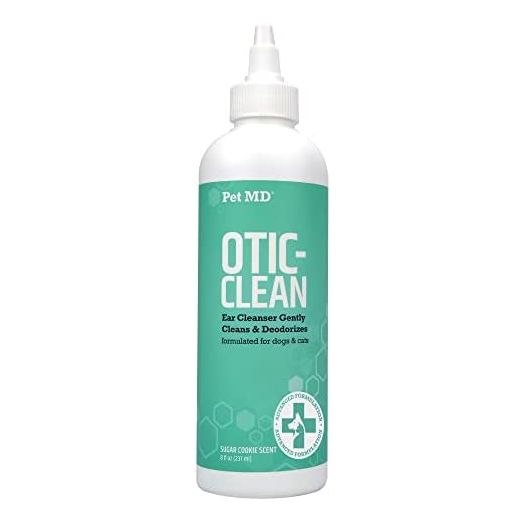 Pet MD Cat & Dog Ear Cleaner - Otic Ear Solution for Dogs - Pet Ear Cleaner - Cat Ear Cleaner Liquid - Cat & Dog Cleaning Supplies - Sugar Cookie Scent - 8 oz.