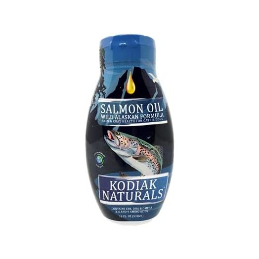Kodiak Naturals 18oz Wild Alaskan Salmon Oil Formula for Dogs & Cats, a Balanced Blend of Pure Fish Oils with EPA and DHA from Wild-Caught Fish. Support for Skin & Coat, Joints, and Immune Health.