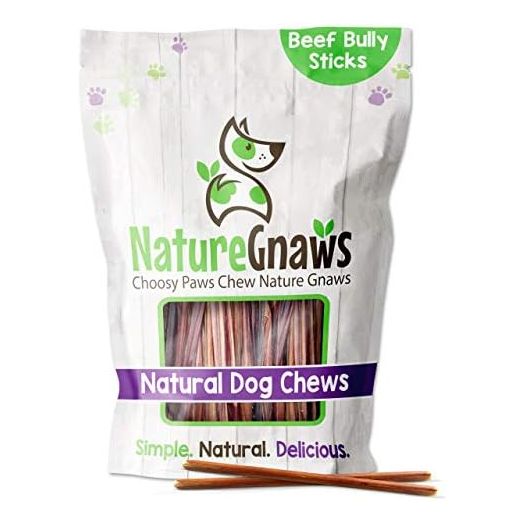 Nature Gnaws Super Skinny Bully Sticks for Small Dogs - Premium Natural Beef Dental Bones - Tasty Thin Dog Chew Treats for Toy Breeds & Puppies - Rawhide Free