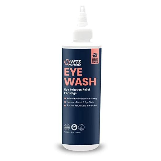 Vets Preferred Eye Cleaner for Dogs - Dog Eye Wash Drops for Infection & Tear Stain Remover - Improves Allergy Symptoms, Infections & Runny Eyes - Dog Eye Drops Rinse for Every Dog - 4 Oz