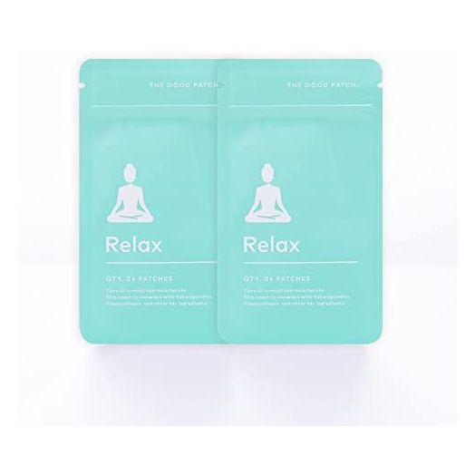 The Good Patch Relax Patches Infused with Ashwagandha, Passionflower, Ginger Root and Other Plant-Based Ingredients. Perfect When it’s time to Unwind and decompress - 2 Pouches (8 Patches)