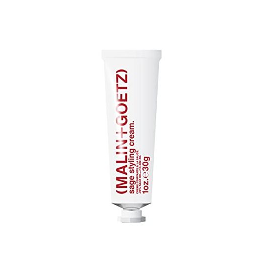 Malin + Goetz sage styling cream, lightweight, versatile for all hair types & textures. Smoothes, tames frizz, defines curls, shine without residue. natural fragrance. vegan and cruelty-free