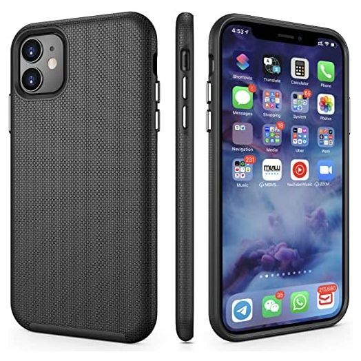 CellEver Case for iPhone 11, Dual Guard Shockproof Rugged Drop Protection Scratch-Resistant Protective Phone Case Cover for iPhone 11 (6.1 Inch) - Black