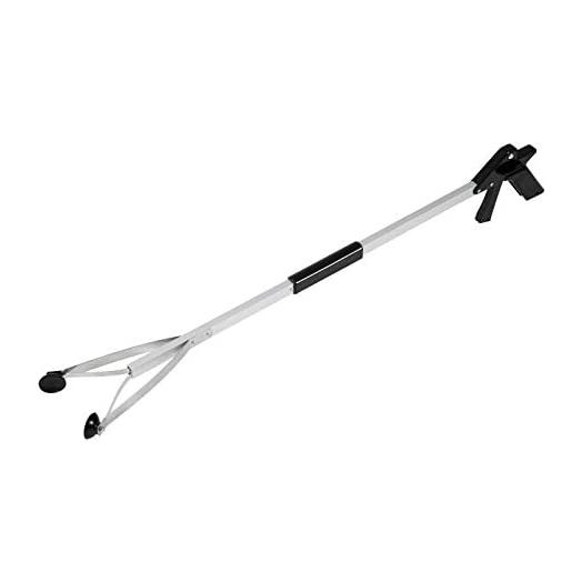 Grabber Reacher Suction Cup Grip Tool- Long 32 Inch Foldable Strong Heavy Duty Aluminum Pick Up Stick - Lightweight Trash Litter Picker Claw Extended Gripper Nabber Assist for Elderly, Luxet (Black)
