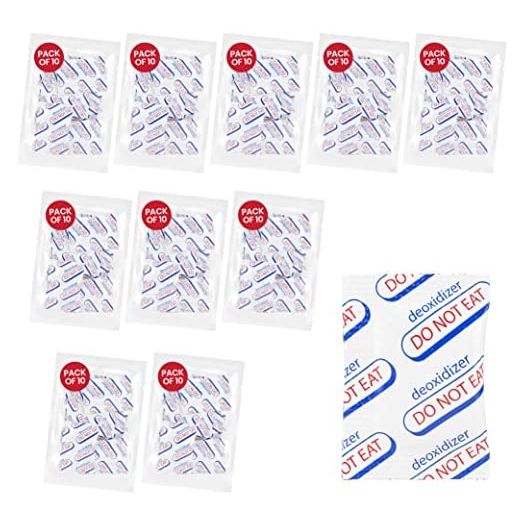 Wallaby 500cc Oxygen Absorbers - 100 Count (10x Packs of 10) - for Long Term Food Storage & Survival, Mylar Bags, Canning, Harvest Right Freeze Dryer, Dehydrated, and Preserved Foods - FDA Food Safe