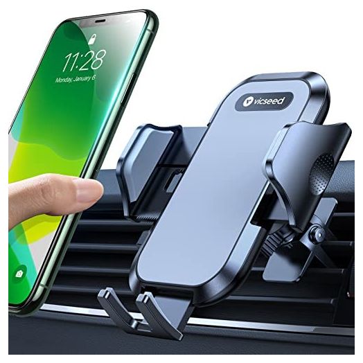 VICSEED Car Phone Holder Mount, [Upgrade Doesn't Slip & Drop] Air Vent Cell Phone Holder for Car Hands Free Easy Clamp Cradle in Vehicle Compatible with All iPhone 13 Pro Max Mini Android Smartphones