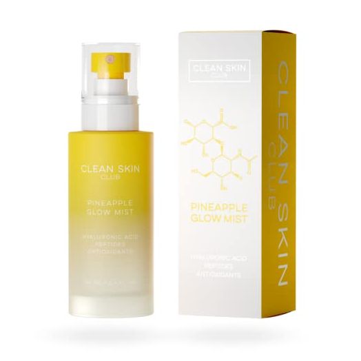 Clean Skin Club Pineapple Glow Mist | Hyaluronic Acid + Peptides | Papaya + Coconut Extracts | Hydrating & Fortifying Face Spray | Vegan & Cruelty Free