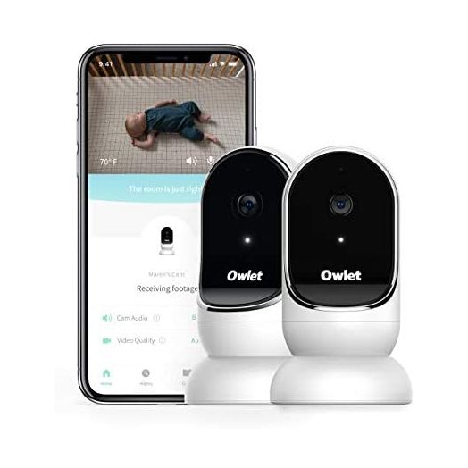Owlet Cam Smart Baby Monitor - HD Video Monitor with Camera, Wide Angle Lens, Audio and Background Sound, Encrypted WiFi, Motion and Sound Notifications, Humidity, Room Temp, Night Vision, 2-Way Talk