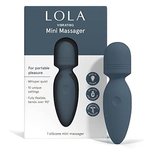 LOLA Mini Personal Massager - Made Out of Soft, Body Safe Silicone - Fully Flexible Head - 10 Unique Vibrating Settings, Water-Resistant, and USB Charging Cable Handheld & Cordless